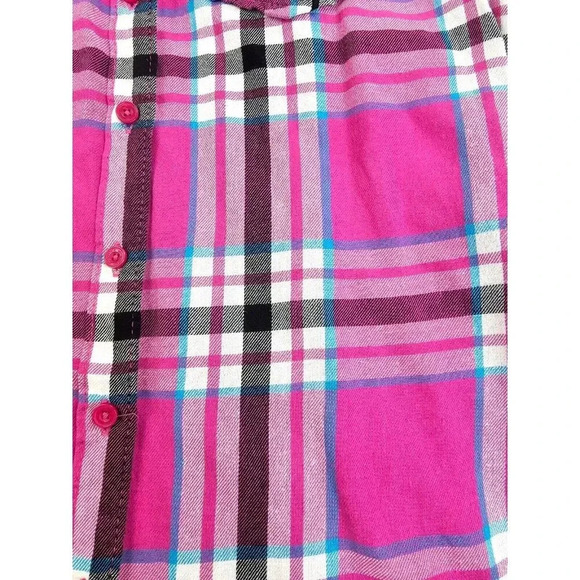 Aeropostale Eighty-Seven Signature Pink Check L/S Embroidered Logo Cotton Shirt - Picture 8 of 12